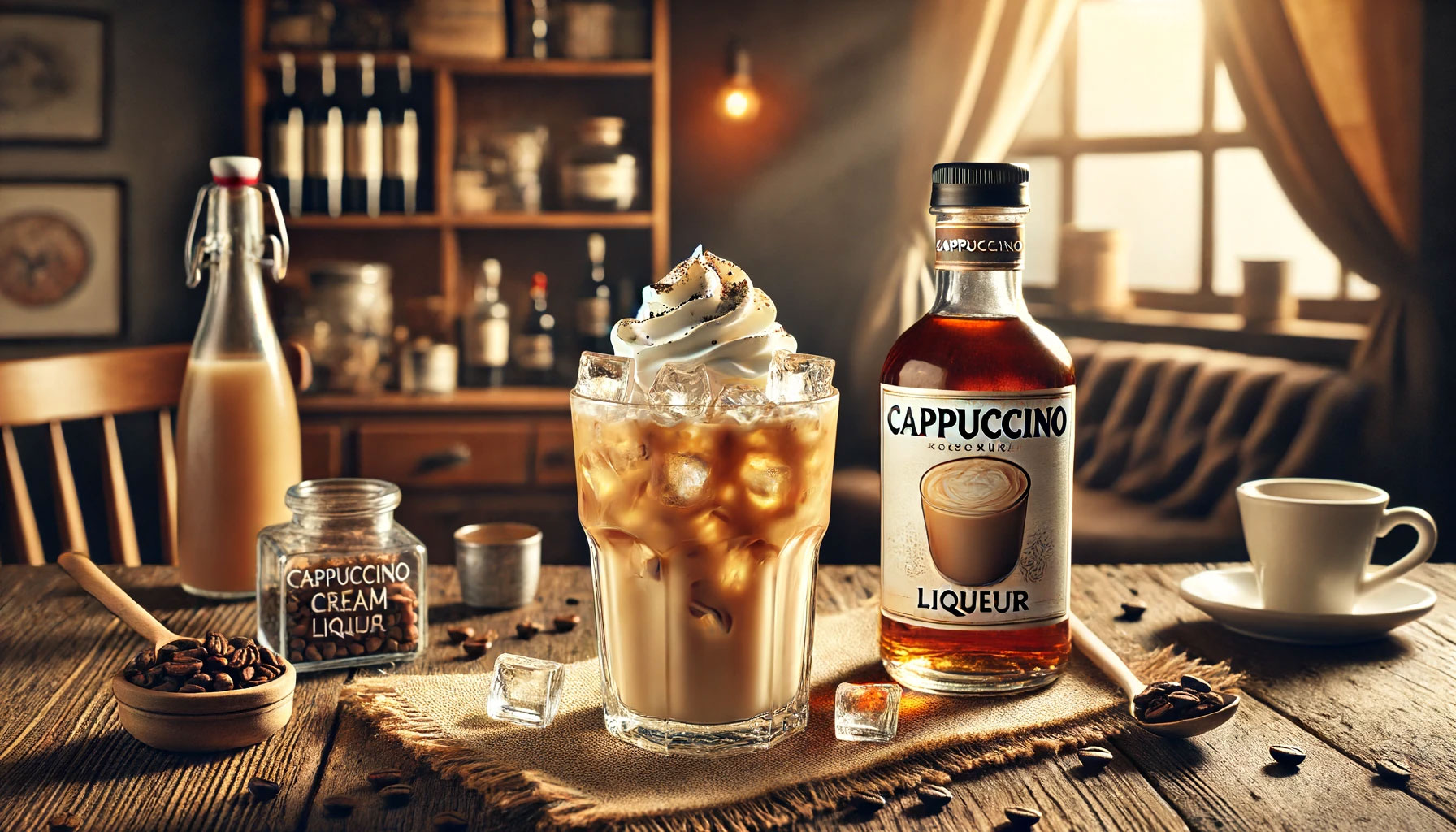 Eiskaffee mit Cappuccino-Sahne-Likör